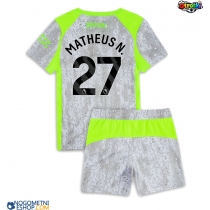 Otroški Nogometni dresi Manchester City Matheus Nunes #27 Tretji 2025-26 Kratek Rokav (+ Kratke hlače)